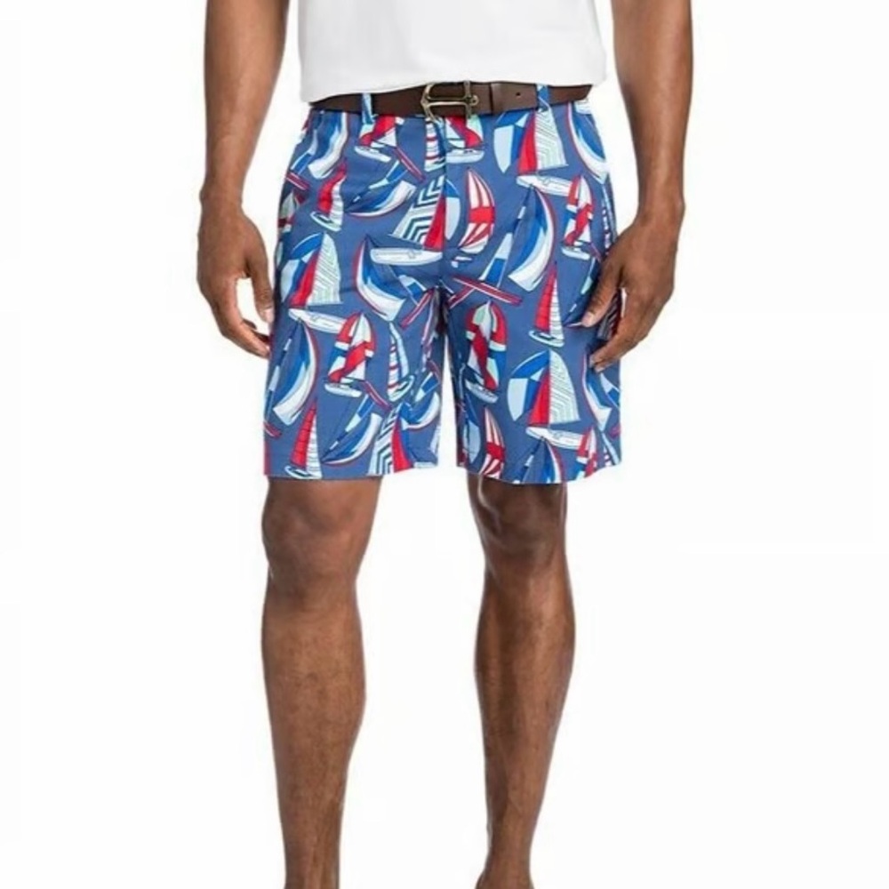 Vineyard Vines Spin Island Breaker Shorts Sailboats Multicolor Sz 38